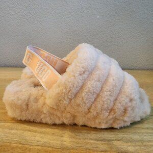 UGG Fluff Yeah Slide Slippers Womens Size 5 Shearling Platform Fuzzy 1095119